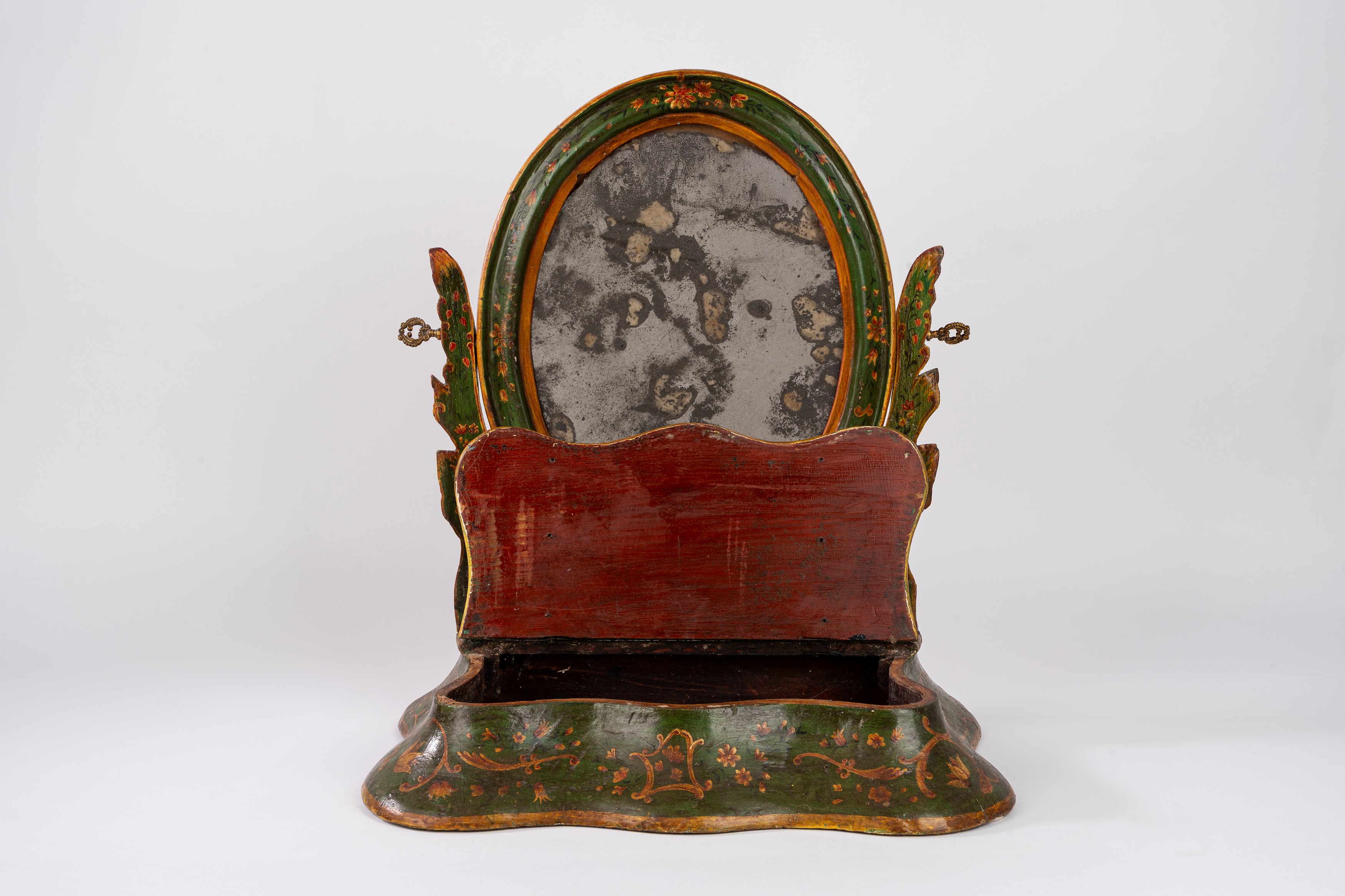 Specchiera da tavola basculante in legno laccato, Venezia, XVIII secolo