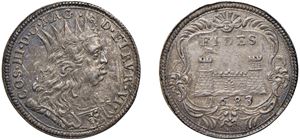 COSIMO III DE MEDICI, monetazione per Livorno (1670 - 1723) &ndash; Quarto di tollero, 1683, Firenze.