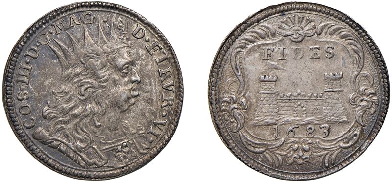 COSIMO III DE MEDICI, monetazione per Livorno (1670 - 1723) – Quarto di tollero, 1683, Firenze.