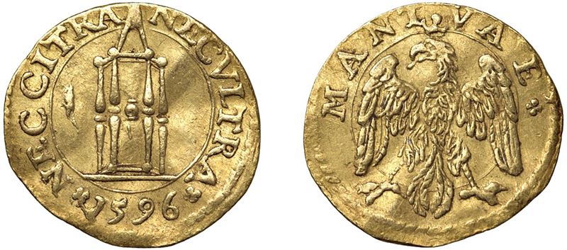 VINCENZO I GONZAGA (1587 - 1612) – Quarto di ducato 1596, Mantova.