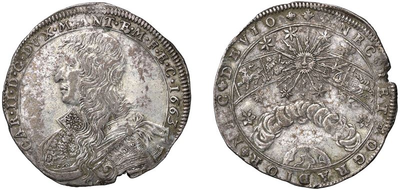 CARLO II GONZAGA-NEVERS (1647 - 1665) – 60 Soldi, 1663, Mantova.