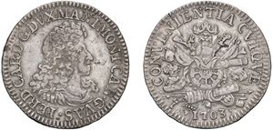 FERDINANDO CARLO GONZAGA-NEVERS (1669 - 1707) &ndash; Scudo 1703, II tipo, Mantova.