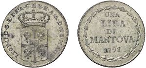 LEOPOLDO II D'ASBURGO-LORENA (1790 - 1792) - Lira 1791, Mantova.
