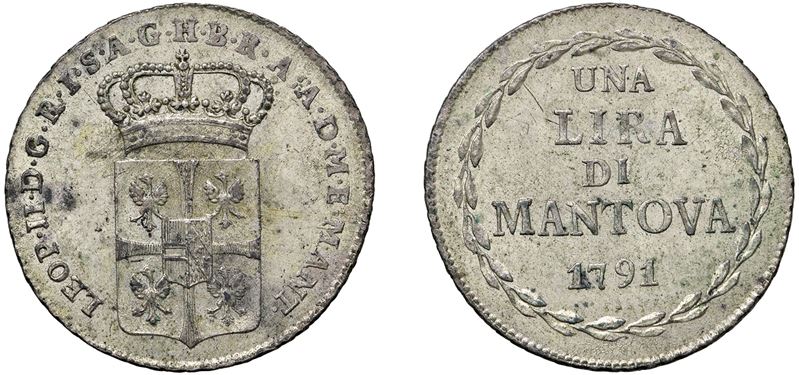 LEOPOLDO II D'ASBURGO-LORENA (1790 - 1792) - Lira 1791, Mantova.
