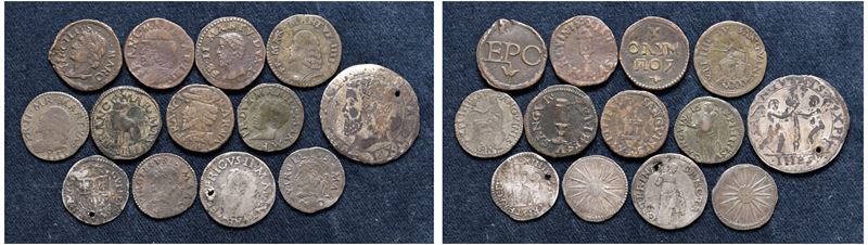 VARIE AUTORITA' EMITTENTI (XV e XVI sec.) – Lotto di 13 monete, s.d., Mantova.