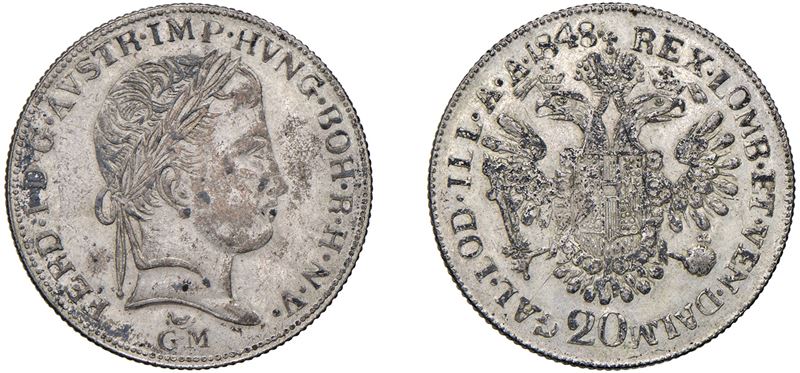 FERDINANDO I D'ASBURGO LORENA, Assedio di Mantova del luglio 1848 – 20 Kreuzer 1848, Mantova.