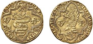 BERNABO' VISCONTI (1354 - 1385) &ndash; Fiorino o ducato, s.d., Milano.