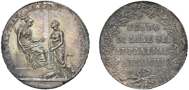 (1800 - 1802) - Scudo da 6 Lire, An. VIII, Milano.