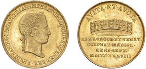 FERDINAND I OF HABSBURG-LORRINA (1835-1848) &ndash; Medal or &ldquo;zecchino&rdquo; 1838, special issue for the oath, Milan.