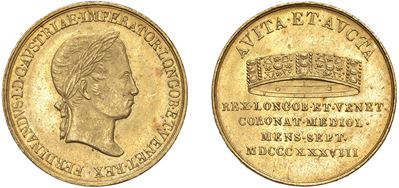 Ferdinando I d'Austria Lorena, Medaglia speciale per il giuramento, 1838, oro