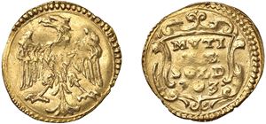 FRANCESCO I D'ESTE (1629 - 1658) - Gold shield of 103 soldi, sd, Modena.