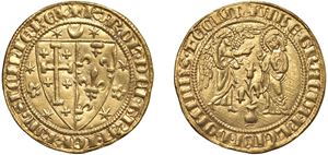 CARLO I D'ANGIO' (1266 - 1285) - Saluto d'oro, s.d., Napoli.
