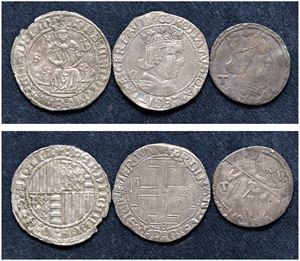FERDINAND I OF ARAGON (1458 - 1494) &ndash; Lot of three coins, sd, Naples.
