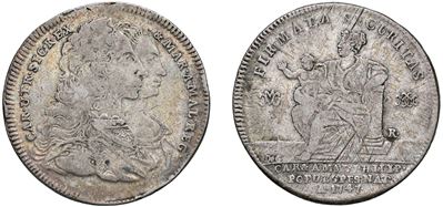 Carlo di Borbone, Piastra da 120 grana 1747, argento, Napoli