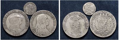 Ferdinando IV di Borbone, Lotto di 3 monete in argento, Napoli