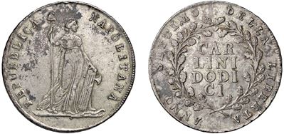 Moneta, 12 Carlini, anno VII, Napoli, in argento