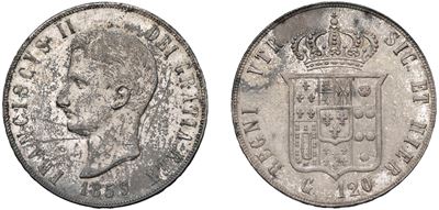Piastra da 120 grana 1859, Napoli, argento
