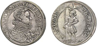 Odoardo Farnese, Scudo del 1629 in argento - Piacenza