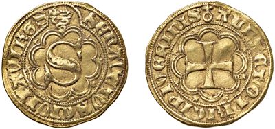 GIAN GALEAZZO VISCONTI, Sanese d'oro, 1391, in oro