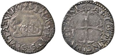 Moneta di Grosso con la lupa, argento, s.d. (15 giugno 1526), Siena