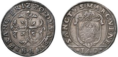 Francesco Erizzo, Scudo della croce da 140 soldi (1631 - 1646), argento, Diam. 42,50 mm