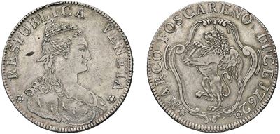 MARCO FOSCARINI, doge CXVII (1762 - 1763), Tallero per il Levante, argento, 28,60 gr., Diam. 41,0...