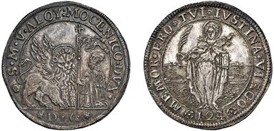 ALVISE IV MOCENIGO, Ducato da 124 soldi, argento, Venezia