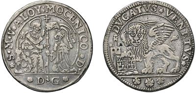 ALVISE IV MOCENIGO, Doppio ducato in argento (1763 - 1778), Venezia