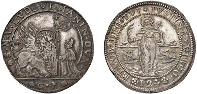 LUDOVICO MANIN, Ducato da 124 soldi (1789 - 1797), in argento, Venezia