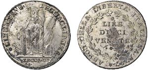 10 Venetian Lire 1797, Venice.