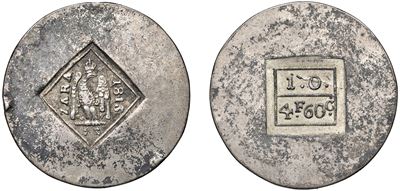 NAPOLEONE I, 4,60 Franchi – Assedio austriaco del 1813, in argento