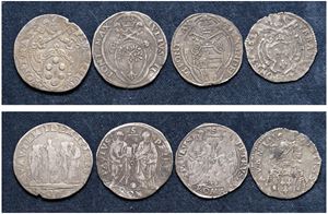 VARIOUS PONTIFFS (15th - 17th century) &ndash; Lot of 4 coins, Rome.