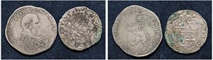 PAUL IV (1555 - 1559) AND PAUL V (1566 - 1572) &ndash; Lot of two coins, sd, Bologna.
