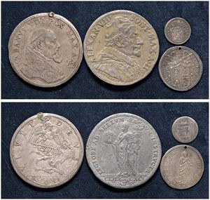 VARIOUS PONTIFFS (17th century) &ndash; Lot of 4 coins, Rome.