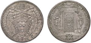 CLEMENT X, Emilio Altieri (1670 - 1676) - Jubilee Piastra 1675, Rome.