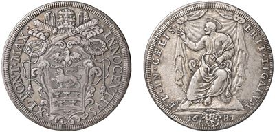 Piastra di Benedetto Odescalchi (Innocenzo XI), 1681, Roma, in argento
