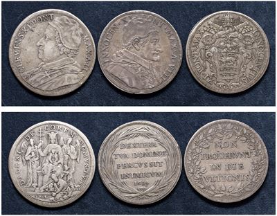Lotto di tre Piastre (1683, 1684, 1702), argento