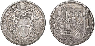 Piastra di Giovanni Francesco Albani, anno VI, in argento