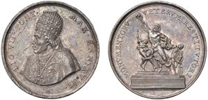 PIO VII, Barnaba Chiaramonti (1800 - 1823) &ndash; Medaglia, an. XVIII, Roma.