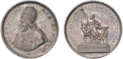 PIO VII, Medaglia commemorativa in argento, Roma, an. XVIII
