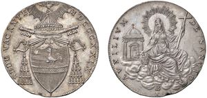 SEDE VACANTE, Camerlengo Card. Francesco Galeffi (1829) &ndash; Scudo 1829, Bologna.