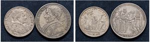 GREGORIO XVI, Mauro Cappellari (1831 - 1846) &ndash; Lotto di due monete, Scudo 1834, I tipo e 50 baiocchi 1834, I tipo, Roma.