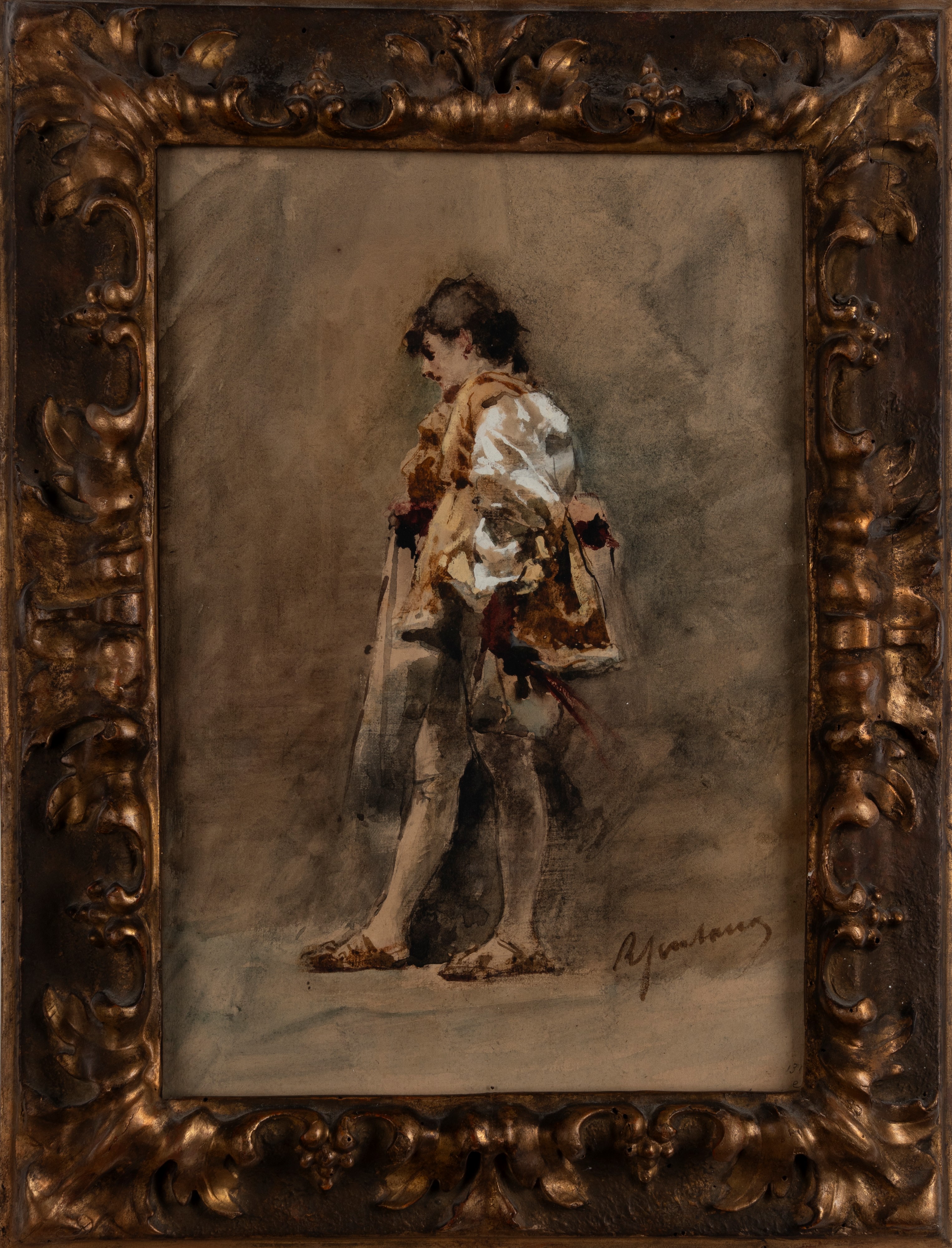 Figura virile di profilo