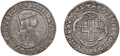 CARLO I, Testone in argento, s.d., I tipo, Cornavin