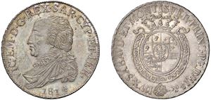 VITTORIO EMANUELE I (1802 - 1821) &ndash; Mezzo scudo 1814, Torino.