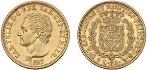 CARLO FELICE (1821 - 1831) &ndash; 80 lire 1827, Torino.