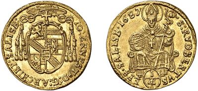 Salisburgo – Johann Ernest Von Thun Und Hohenstein (1687 - 1709) - 1/4 Ducato 1688, Salisburgo.