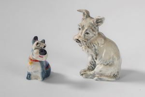 Scottish Terrier in porcellana policroma