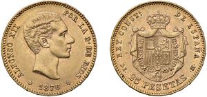 ALFONSO XII (1874 - 1885) - 25 pesetas 1876 (76), Madrid.