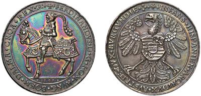 Ferdinando I d'Austria, Moneta commemorativa da 1 tallero e mezzo, 1541, Kremnitz, argento, 35,60...